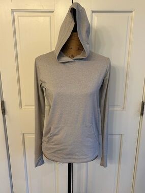 Athleta Girls Uptempo Gray Hooded Pullover Sweatshirt XL/14